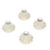 Guitar Control Knobs Retro White Color 2PCS Tone 2PCS Volume 1 4 Inch Hat Top Metal Volume Knobs with Silver Reflector