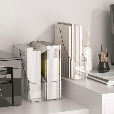 Yousheng 1/2 Stück Vertikaler Magazinordner Regal-Organizer Hohe Haltbarkeit Transparentes Design Mehrzweck-Papierordner-Organizer Schreibtisch-Aufbewahrungsregal