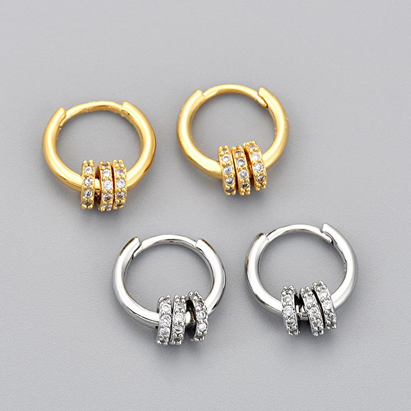 Silver Color Two Wear Methods Small Circle Earrings Women Unique Design Light Luxury Jewelry