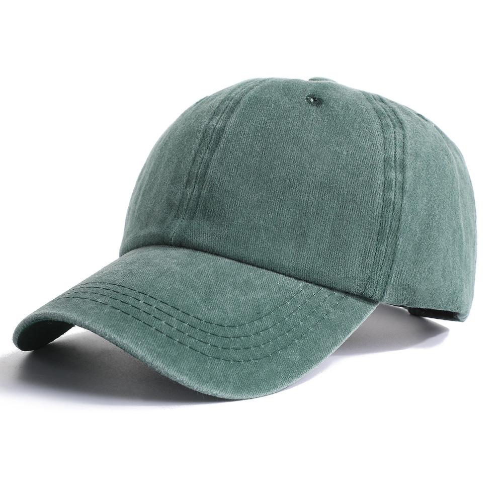 American Soft-top Baseball Cap Women's Old Washed Peaked Cap Solid Color Sports Sun Hat Men's Light Board Curved Brim Hat