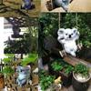 Statua da Giardino Orso Koala in Resina Statuetta Decorativa Scultura Appesa Animale Ornamento Paesaggistico Esterno per Cortile Prato Patio