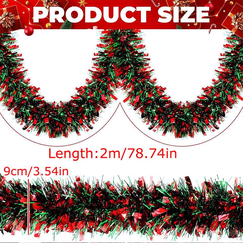 1PC Ribbons Celebrate Colorful Strips Party Decoration Pleasant Red and Green Aesthetic Christmas Festival Atmosphere 2M