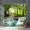 Bathroom Waterproof Curtain Digital Printing Landscape Waterfall Shower Curtain Free Punching Toilet Partition Curtain Shower Cloth