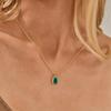 December Birthstone Double Stacked Necklace Women'S Rectangular Pendant December Birthstone 18K Real Gold Plating