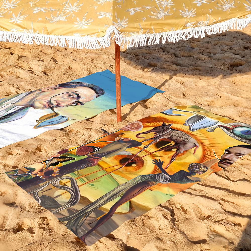 Salvador Dalí Pop Art Asciugamano Morbido Piscina Regalo Per Viaggio Palestra Doccia Campeggio Asciugatura Rapida Sportivo Asciugamani da Spiaggia Grandi