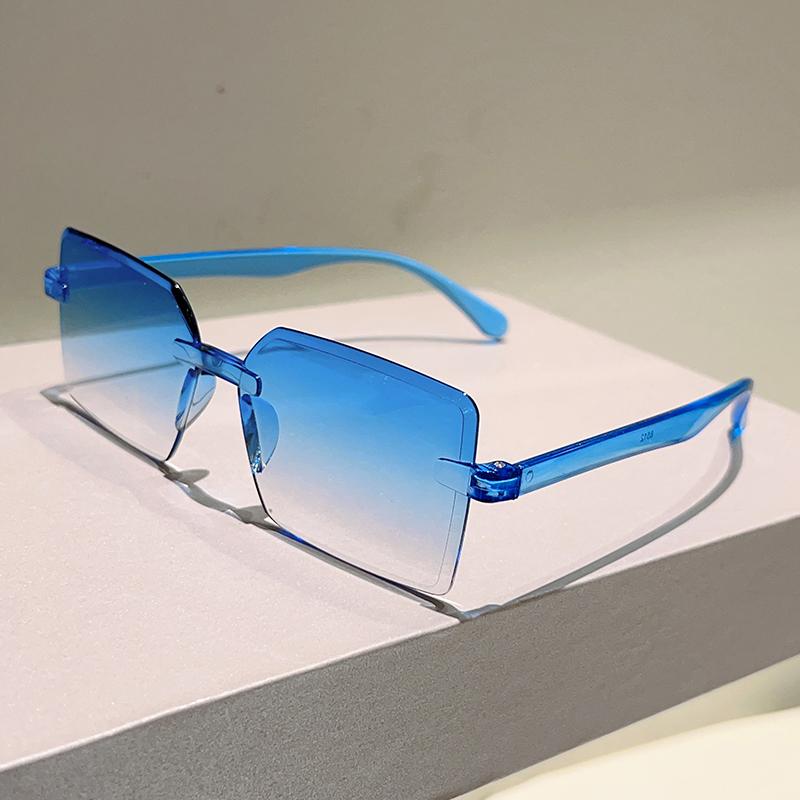 

Rimless Square Sunglasses Fashion Vintage Gradient Outdoor Sun Glasses Women Ins Trendy Brand Design Decor Shades