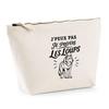 Toiletry Bag - PLANETEE - I Can't Minimalist - 100% Beige Cotton - 3 L (28×19×9 Cm) - Metal Zipper, Flat Bottom