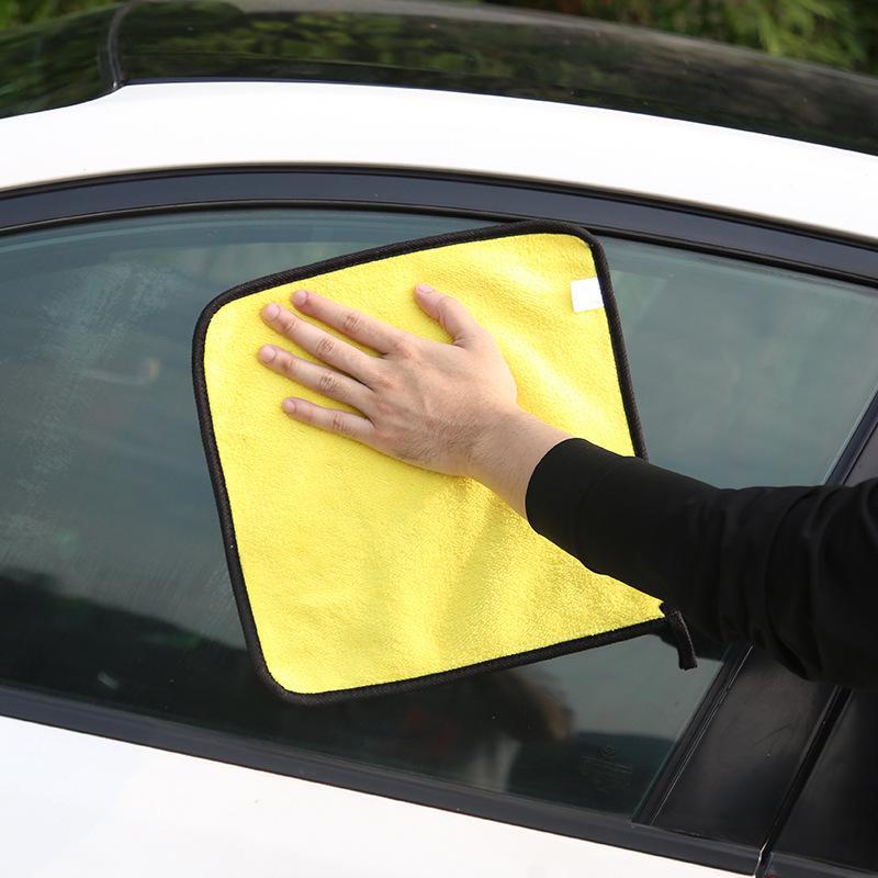 

Абсорбирующее полотенце для мытья автомобиля и стекол - большое, мягкое, не царапает 30*30cm, one piece серый/жёлтый
