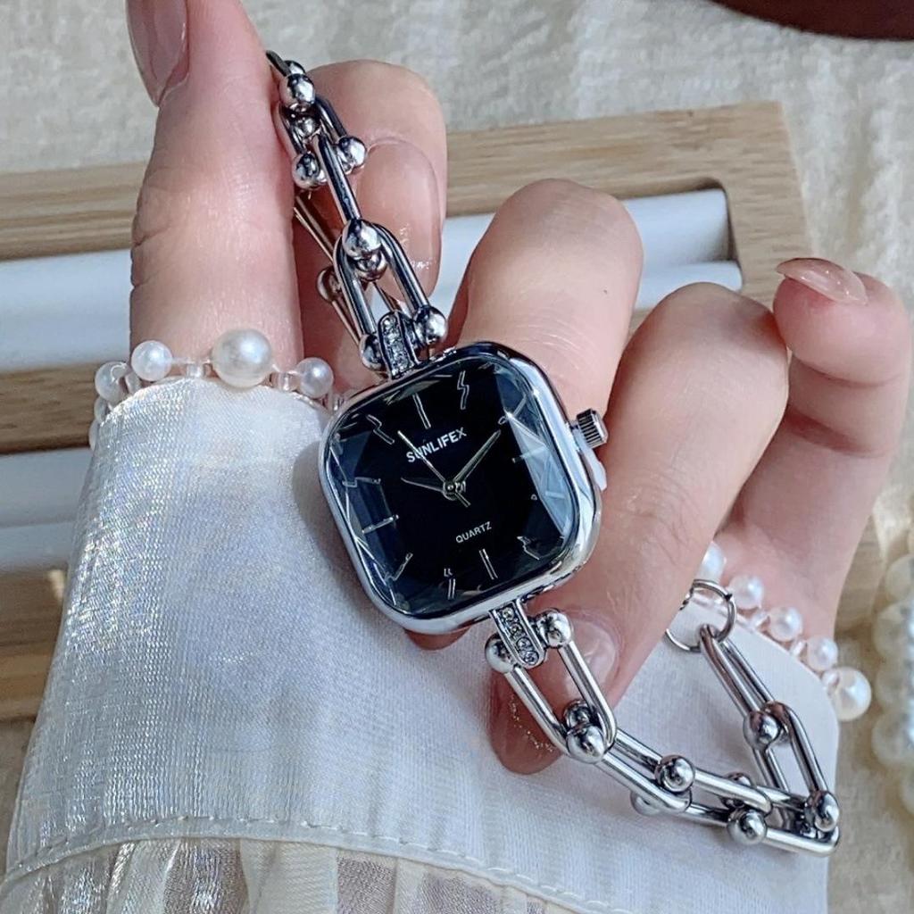 Ceas brățară cu lanț pătrat aur vintage pentru femei SUNLIFEX