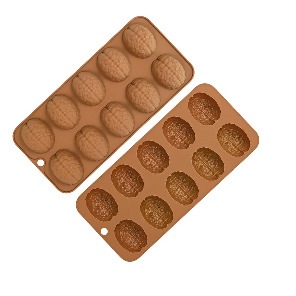 2Pcs Brain Silicone Molds Fondant Mousses Cake Molds Making Pastry Chocolate Molds Baking Decorating Tool Nonstick
