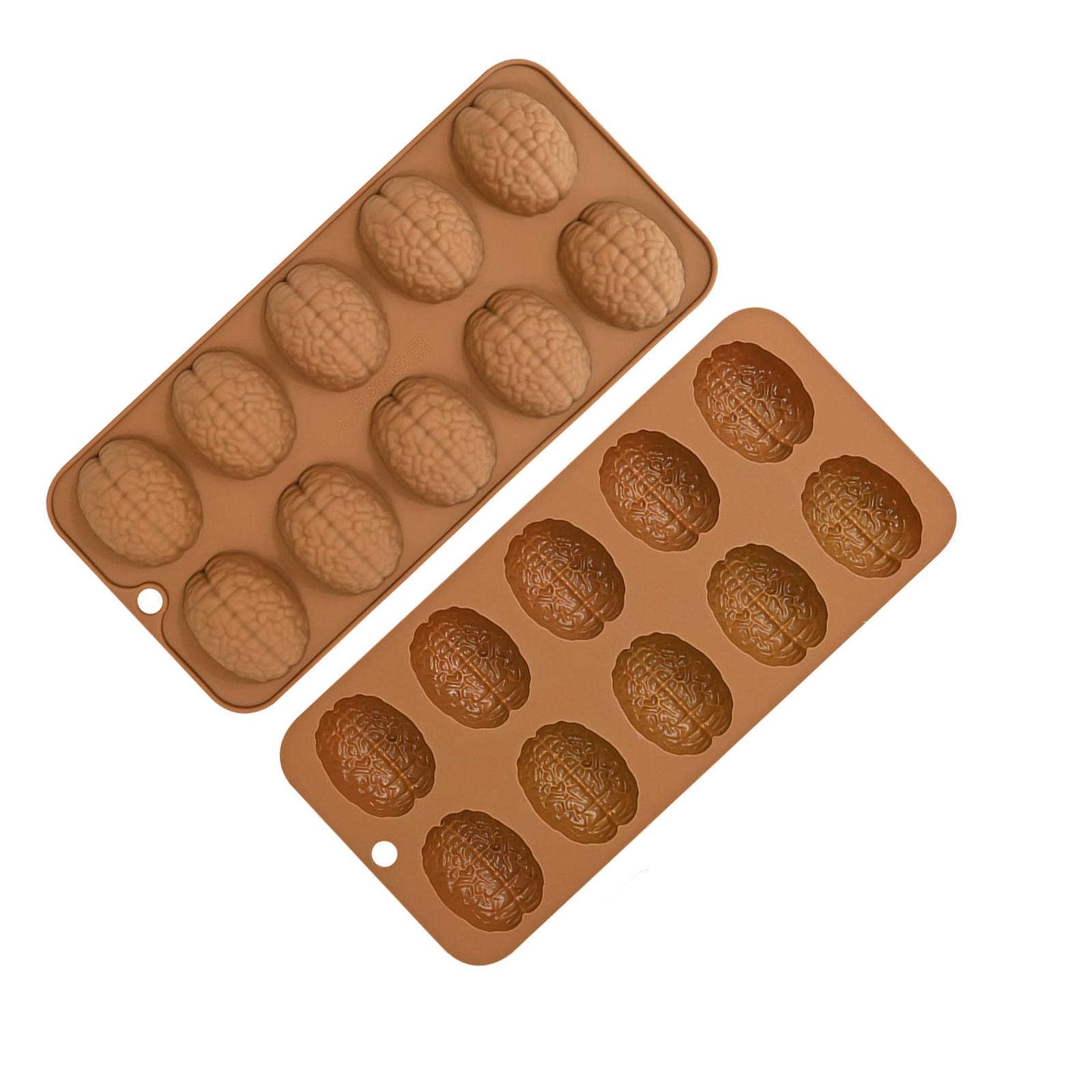 

2Pcs Fondant Chocolate Molds Brain Silicone Molds Mousses Cake Decorating Tool Candle Soap Molds Easily to Clean