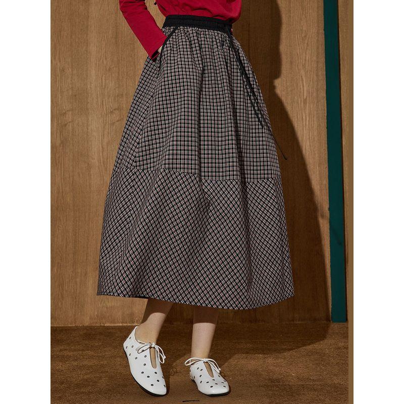 Coolhut2025 Autum Plaid Bud Skirt Women's Casual Versatile Skirt