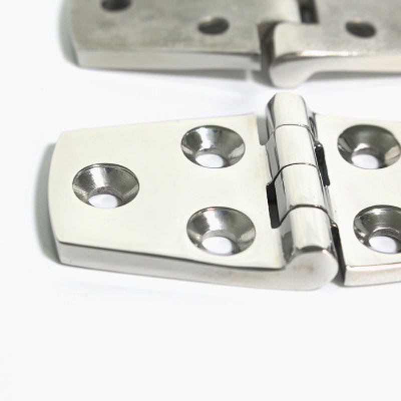 2 Pcs Durable 304 Stainless Steel Boat/ Door Hinge Stamping Cabinet Marine Hardware 76*38*4mm