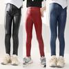 Leggings pour filles Printemps et Automne Fins Coupe Slim pour Enfants Pantalons Imitation Cuir Bébé Pantalons Élastiques 3-12 Ans
