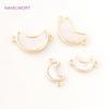 2 Sizes Shell material Crescent Moon Pendant Connectors 18K Gold Plated High Quality Pendant Crafts DIY Jewelry Making Findings