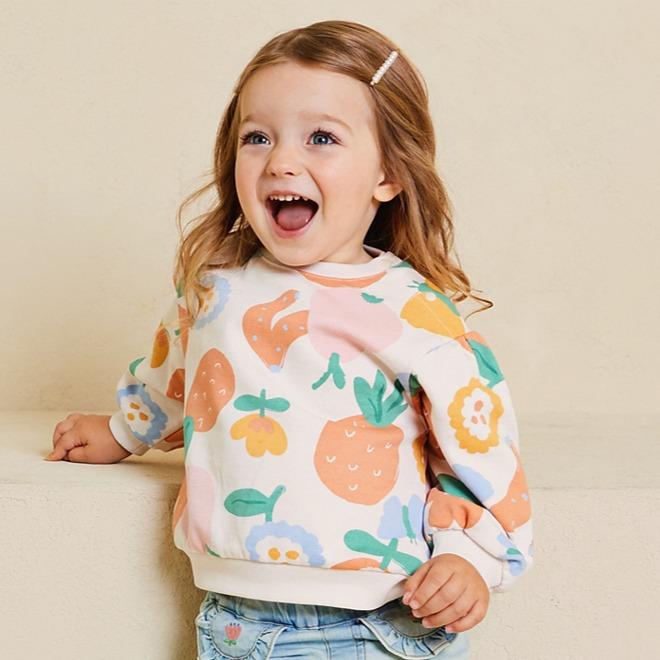 David Bella Girls' Hoodie Autumn Mid to Large Children's Long Sleeve Top Children's Stylish Bottom Shirt