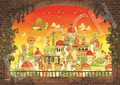 Epoch Puzzle Noriko Nishimura Orangenpalast x mit Spachtel und Wertungszettel 108 Teile Illustration/Kunst (18,2 25,7 cm) 02-601 Kleber,