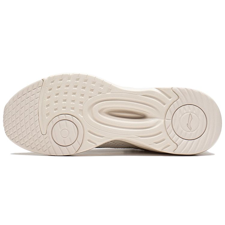 Li Ning Flow Cloud Fabric Synthetic Leather Shock Absorption Non-Slip Wear-Resistant Low-Top Casual Shoes Women Casual Shoes Pearl-White AGLS060-1