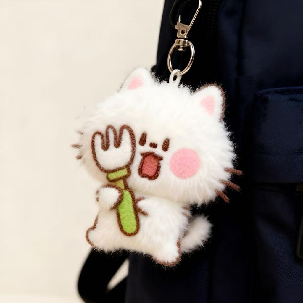 Cute Plush Cartoon Keychain Soft Stuffed Animal Doll Bag Charm Pendant Backpack Decoration Accessory For Students