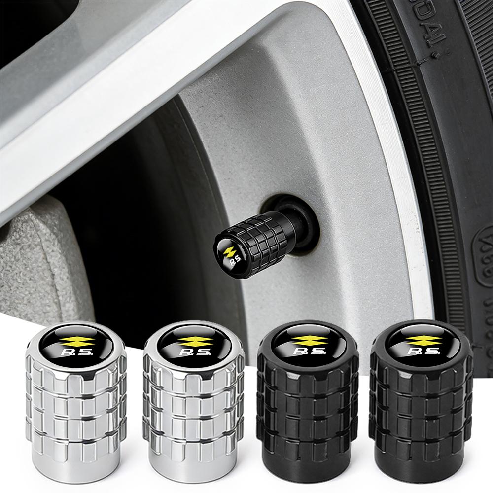 4Pcs Car Metal Wheel Tire Air Valve Dust Caps Accessories With Logo For Renault Clio Koleos Megane Espace Kadjar Captur Scenic S888