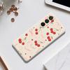 For Samsung Galaxy A36 5G Case Big Bow Cherry Pattern Printing Straight Edge TPU Phone Back Cover