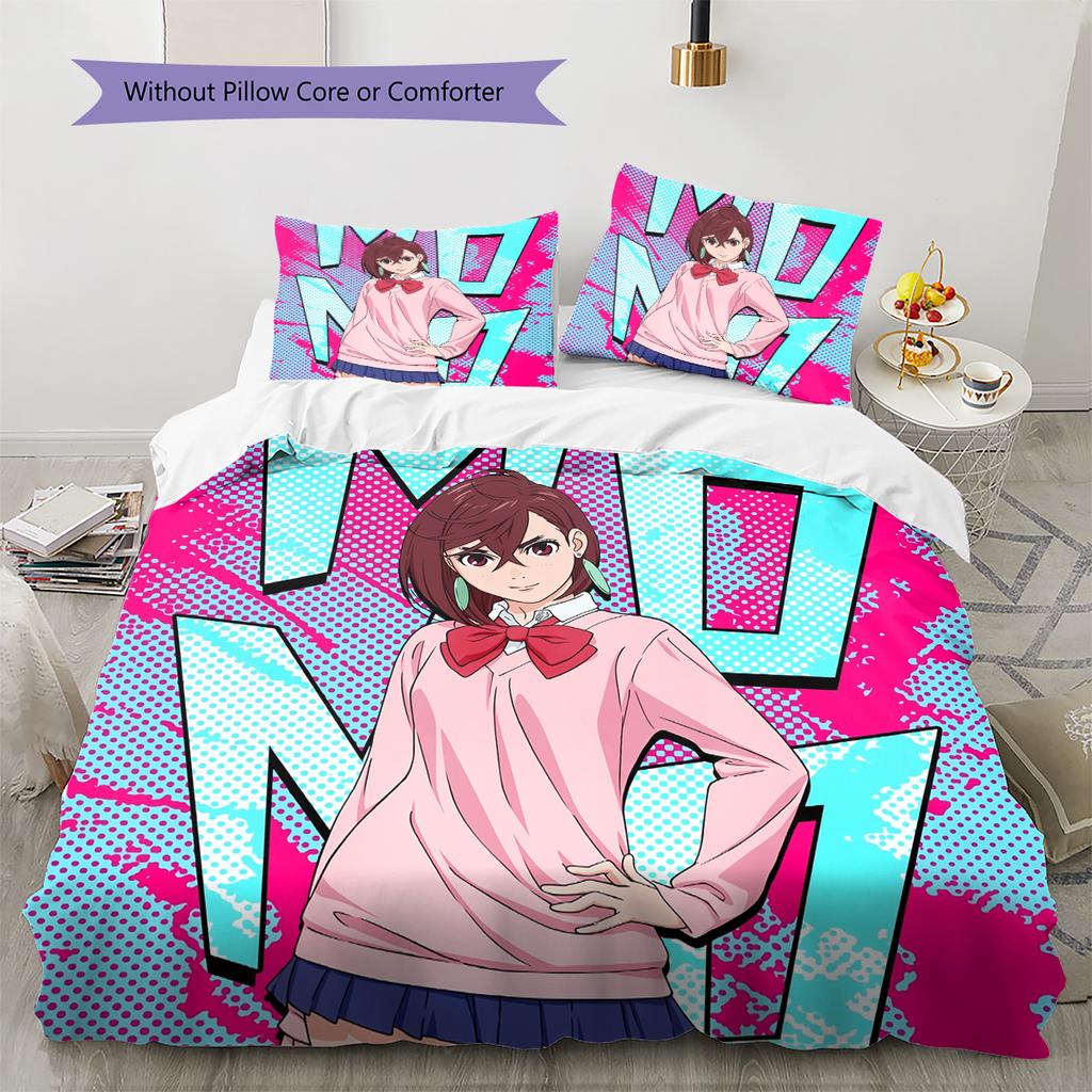 Momo  Pattern Bedding Quilt Set  Home Decoration  Gift (1 * duvet cover + 2 * pillowcase  without core)
