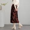 Demana Velvet Embossed A-Line Midi Skirt