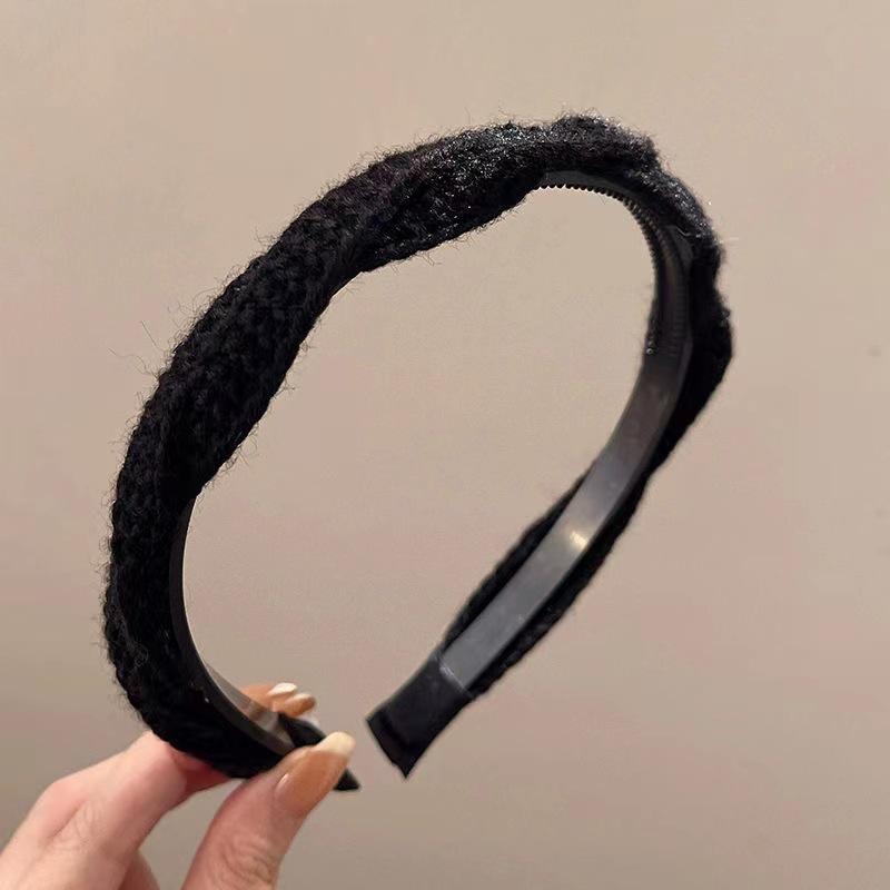 

Headbands Simplicity Solid Color Knitted Narrow Edged Womens Hair Accessories чорний