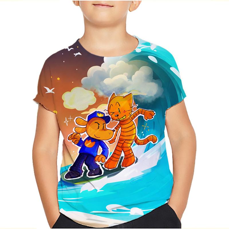 

Детская футболка Dogman Dog Man 3D-принт Цветная футболка с графикой комикса Мягкий детский повседневный топ для мальчиков и девочек 150 темно-синий