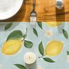Artoid Mode Blue Lemon Flower Floral Summer Table Runner,Spring Kitchen Dining Table Decoration for Home Party Decor 13x72 Inch