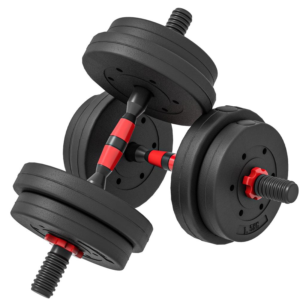 15kg 2 in 1 Adjustable Dumbbells Weight Set, Dumbbell Hand Weight Barbell for Weight Training, Black