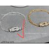 High-quality Horseshoe Buckle 8-character Smooth Half-diamond Full Diamond Bracelet for Couple Size, Diamond-encrusted Bracelet for Women