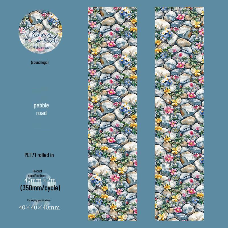 Beautiful Day Stone Path PET Tape: Landscaping Journal Sticker 