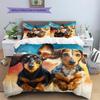 Happy Dachshund Pattern Bedding Home Decoration Birthday Gift (1 * duvet cover + 2 * pillowcase, without core)