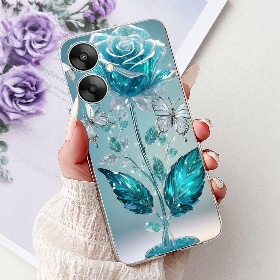 Clear Casing For Redmi 13C 13R 5G Cover For Redmi 13C 5G Case Luxury Butterfly Love Fashion Flowers Cool Cute Cartoon Painted
