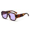  New Fashion Candy Color Women Double Bridges Square UV400 Sunglasses Retro Wide Legs Men Sun Glasses Shades