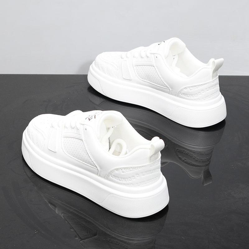 

Thick-soled leather spring and summer new breathable muffin tide casual board shoes inner height-increasing shoes 39