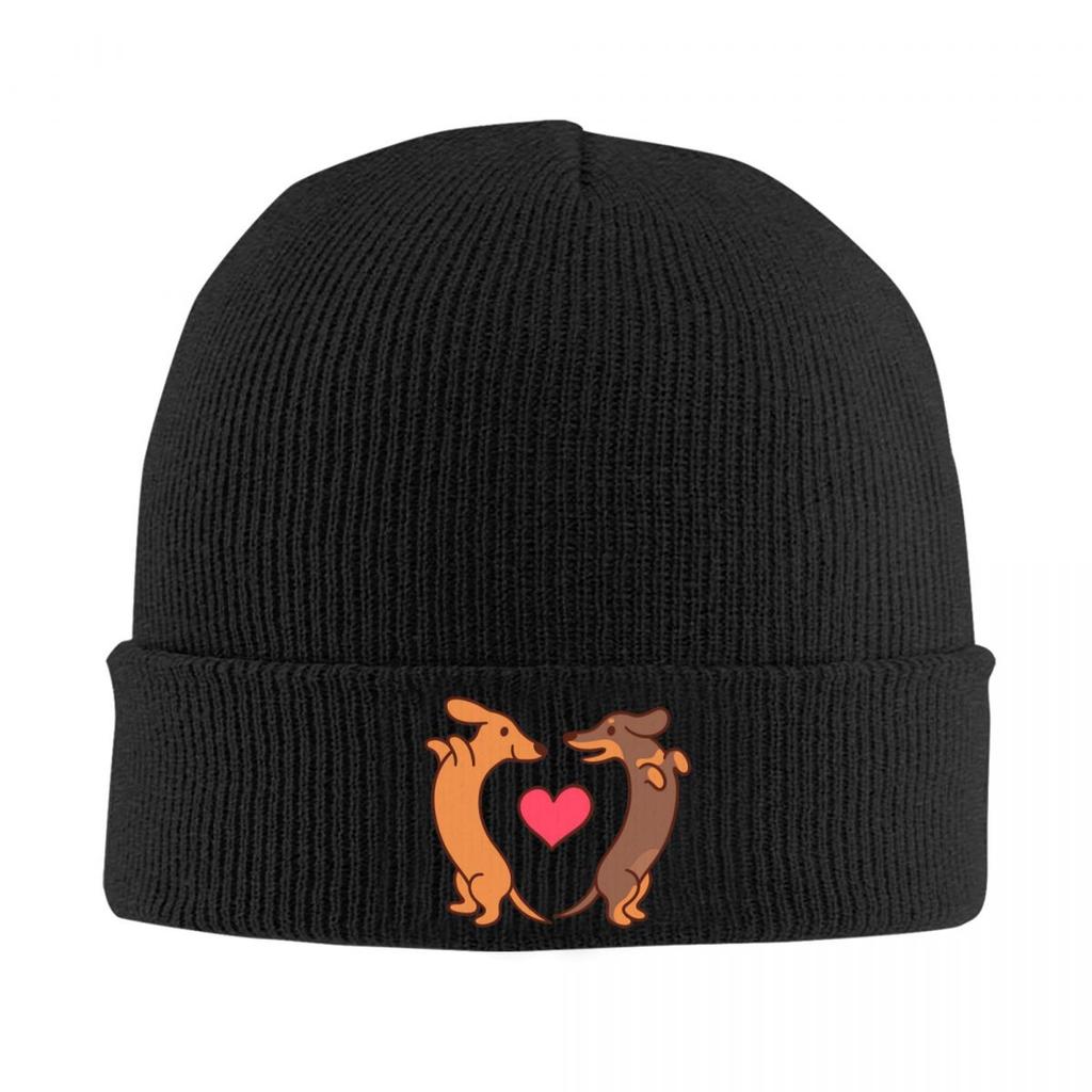 Dachshund Pattern Art Warm Knitted Cap Fashion Bonnet Hat Autumn Winter Outdoor Beanies Hats for Men Women Adult