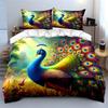 Radiant Peacock Elegance Unfolded Bedding sets Duvet covers Pillowcases(1* Duvet Cover 2* Pillowcases without duvet insert)