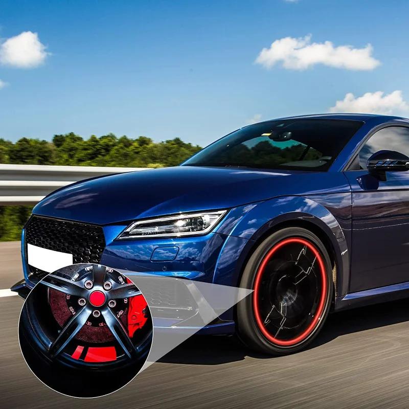 1/4pcs Car Sticker Reflective Car Wheel Rim Vinyl Warning Sticker Mark Stripe Racing Wheel Hub Decals for Decorative Car Sticker