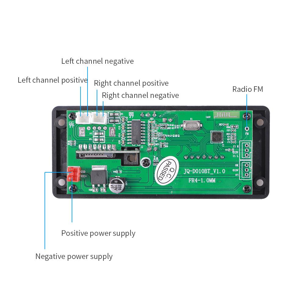 Car MP3 Decoder Board 2*25W 50W Bluetooth 5.0 Amplifier Music Audio Player FM Radio Module Support Folder Switching DC 7V-15V