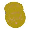 Inkdotpot 100 - Confezione da 100 etichette in carta stagnola color oro vero Love Is Sweet bomboniera da appendere