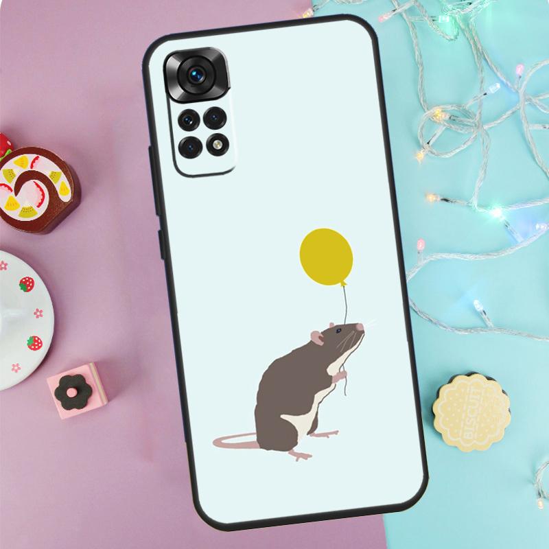 Cute Cartoon Animal Rat Case For Xiaomi Redmi Note 9 10 11 12 13 14 Pro 9S 10S 11S 12S Redmi 14C 10C 12C 13C Cover