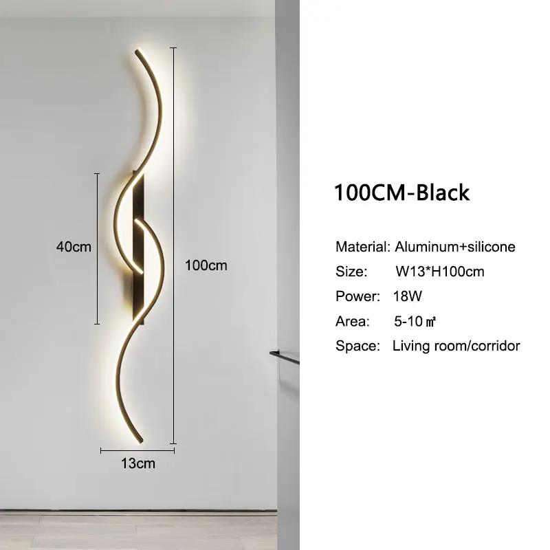 Black Gold Dimmable LED Wall Lights Wall Lamps with RC for Bedroom Living Room Minimalist Bedside LED Wall Lighting Sconce Aisle