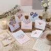 5 pieces of oil painting, three-dimensional love, creative gift cards, artistic and envelope hand drawn greeting cards