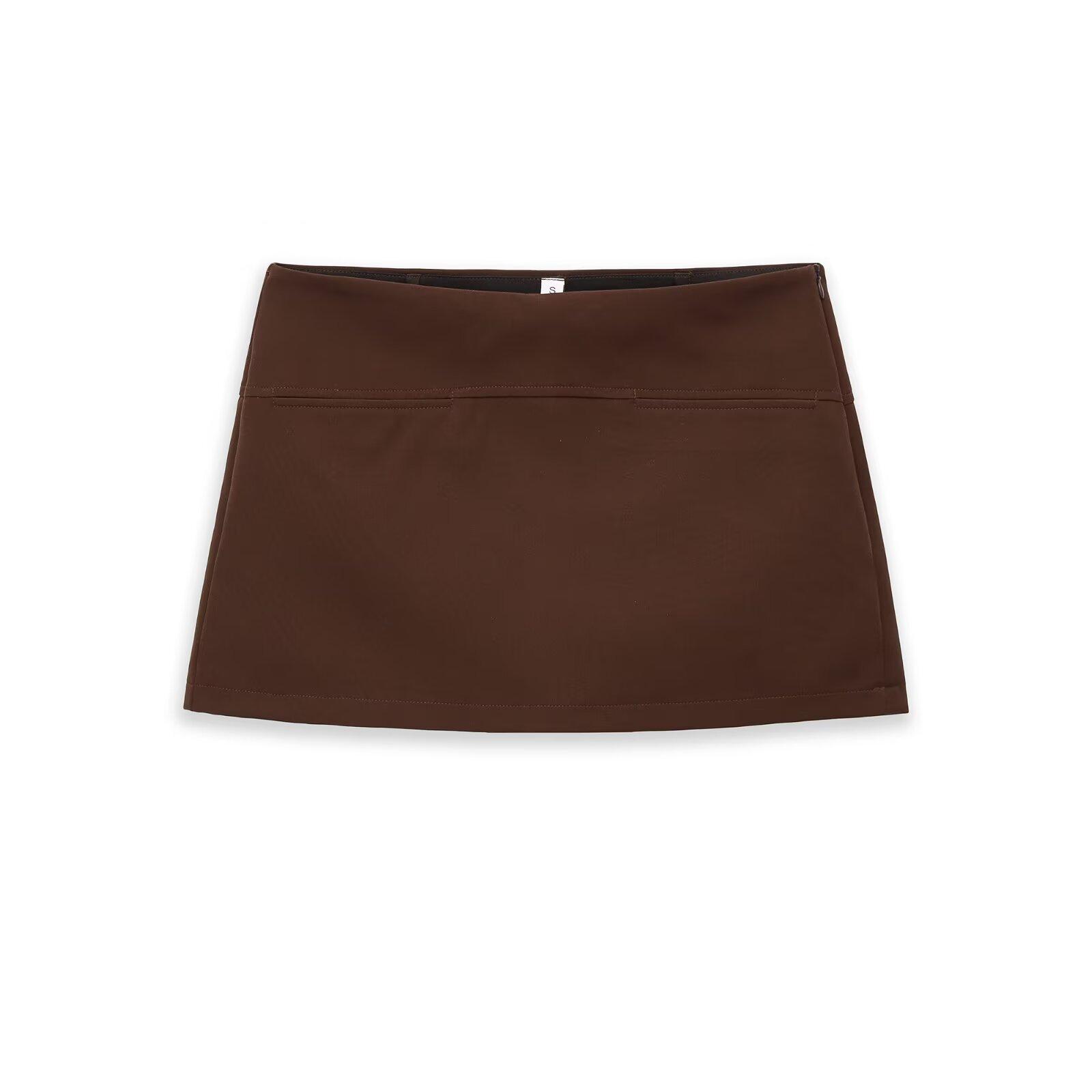 European and American style, new women s clothing, foreign style, versatile, fashion, low-rise culottes 3152400 XS темно-коричневого