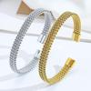 18K Gold Electroplated Stainless Steel C-shaped Bracelet for Men and Women