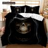 Skull Duvet Cover Set Halloween Men Horror Gothic For Boys Teens Adults Twin Bedding Set Queen King Size Polyester Qulit Cover