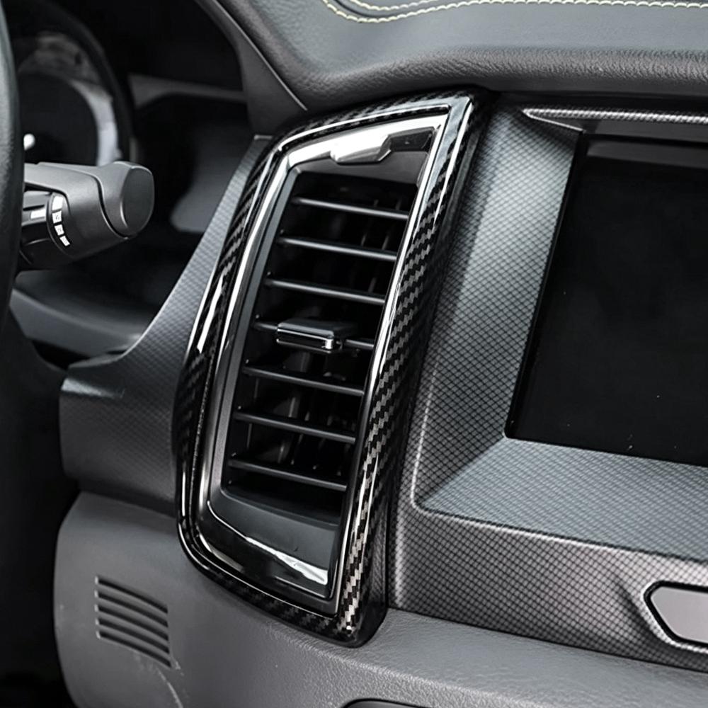 Car Air Conditioning Vent Trim for Ford Ranger Everest Endeavour 2015 - 2020 2021 Dashboard AC Outlet Cover Sticker Accessories