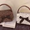 Kawaii Bow Print Handbag Large Capacity Women'S Cosmetic Bags Cases Storage Bag With Zipper Female Travel Clutch Bag Handbags